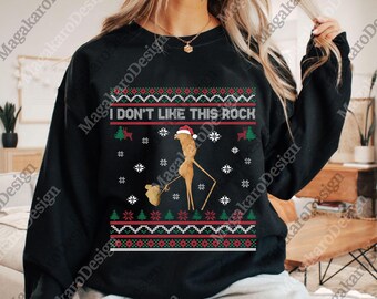 Ik hou niet van deze rots Ugly Christmas png, Marcus The Worm Xmas Digital, Funny Meme png, kerstmis png, kerstvakantie png