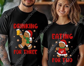 Eten voor twee koppels png, kerstaankondiging zwangerschap png, baby onthullen kerst ouders digitaal, nieuwe moeder, nieuwe vader, png