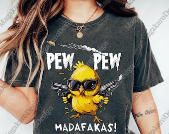 Pew Pew Chicken Lover png, meme cadeau png, grappig digitaal, vintage stijl esthetische uniseks gamer cultmuziek, cultmuziek png