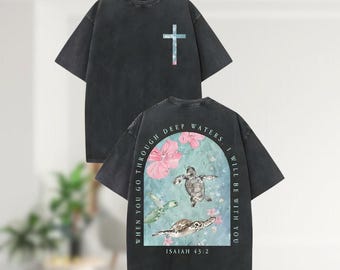 When You Go Through Deep Waters PNG, I Will Be With You Christian Digital