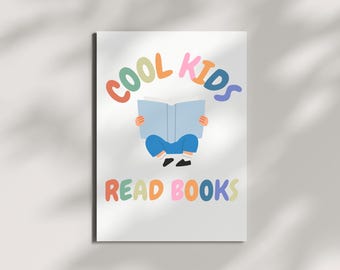 Cool Kids Read Books Print – Rainbow Pastel Classroom Art (Digital Download)