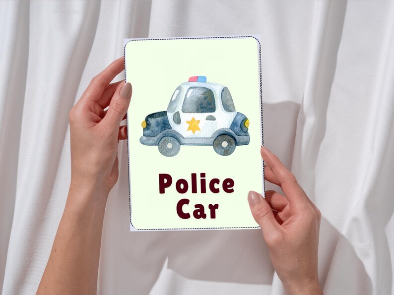 Watercolor Vehicle Flashcards: Retro Learning Cards (PDF & PNG) - Etsy
