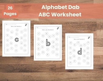 Alphabet Dab Worksheets A–Z – Preschool ABC Learning (Digital Download)