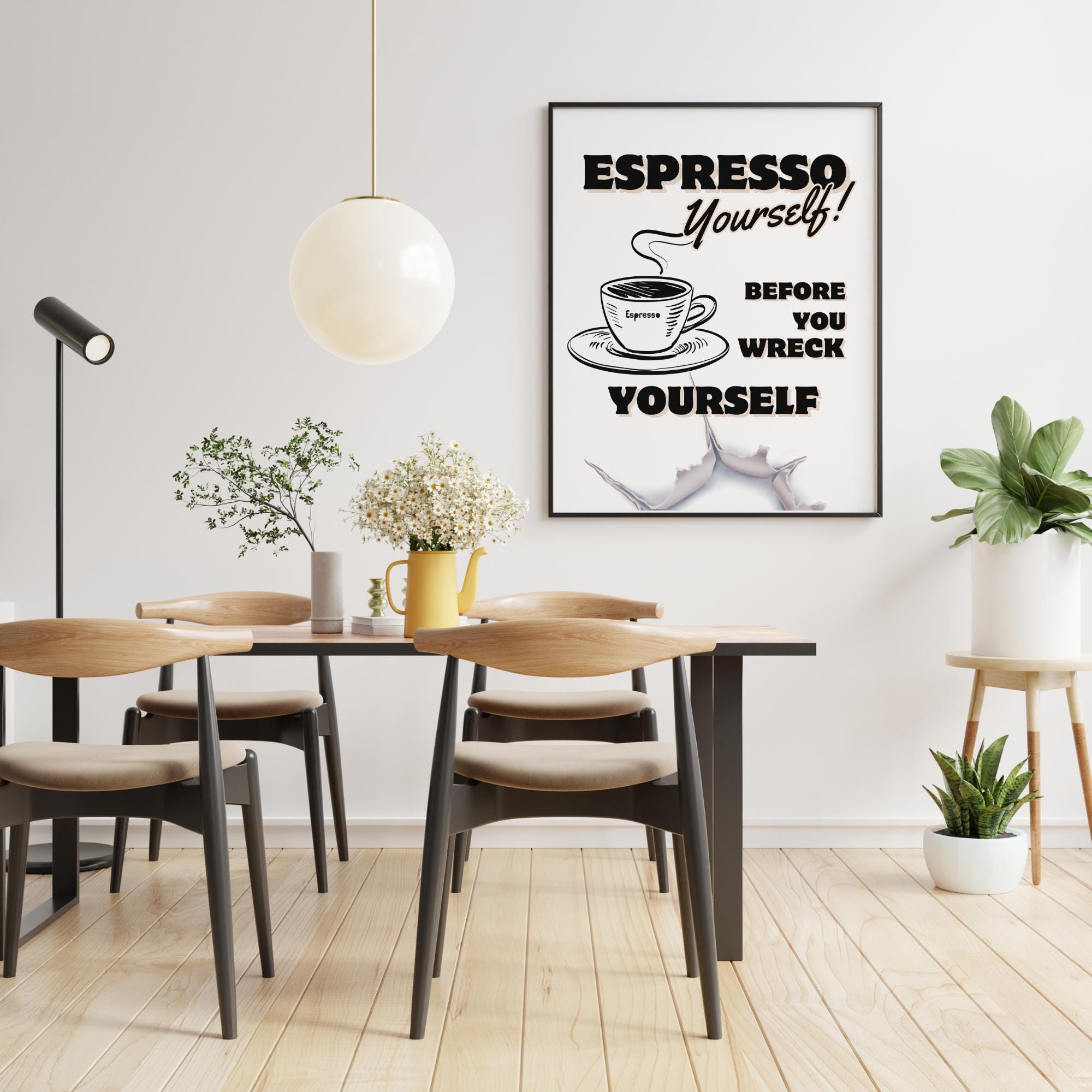 Espresso Yourself Coffee Art Print: Motivational Kitchen Decor (digital ...