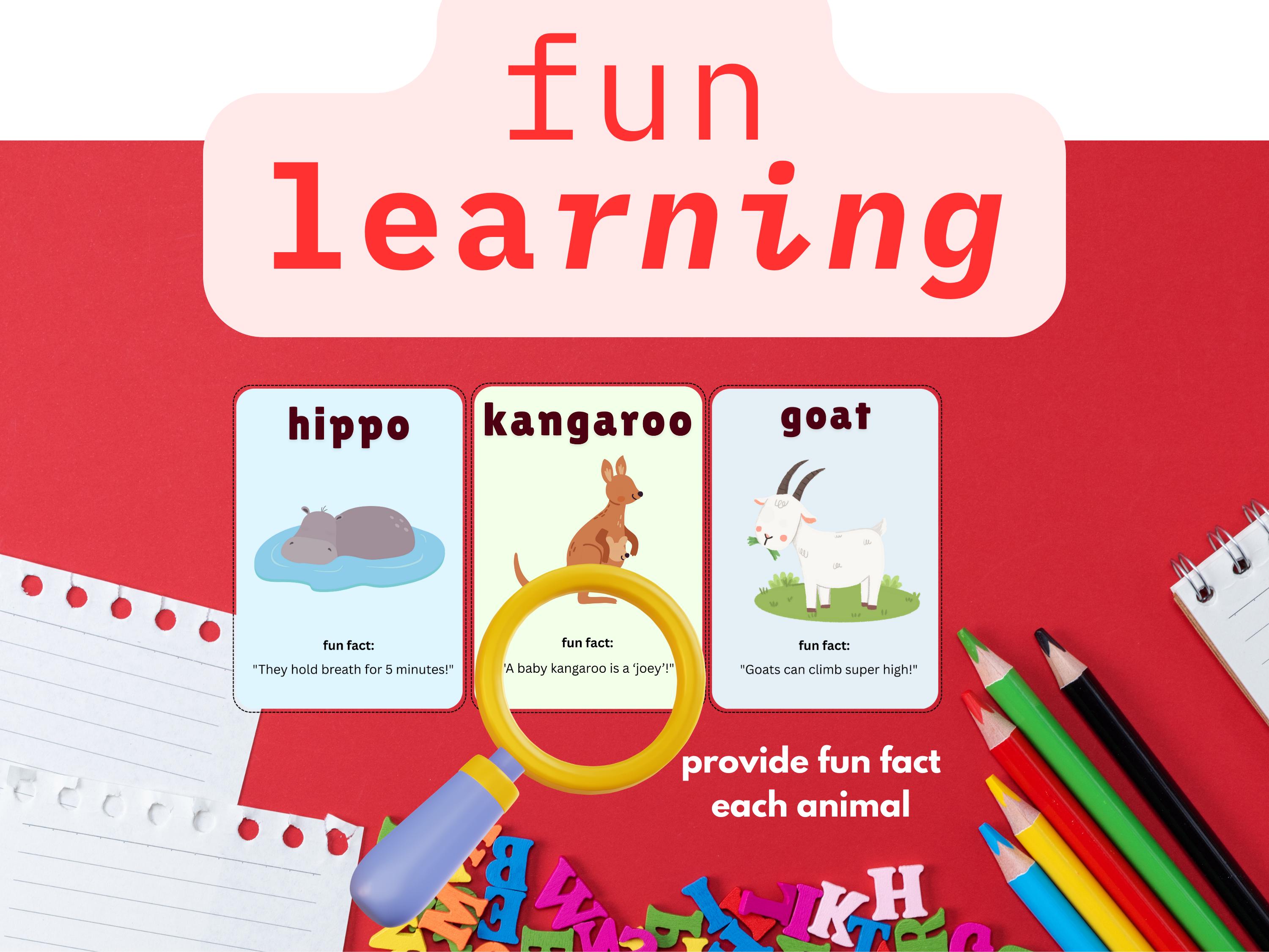 Printable Animal Flashcards for Toddlers | Homeschool Learning (PDF ...