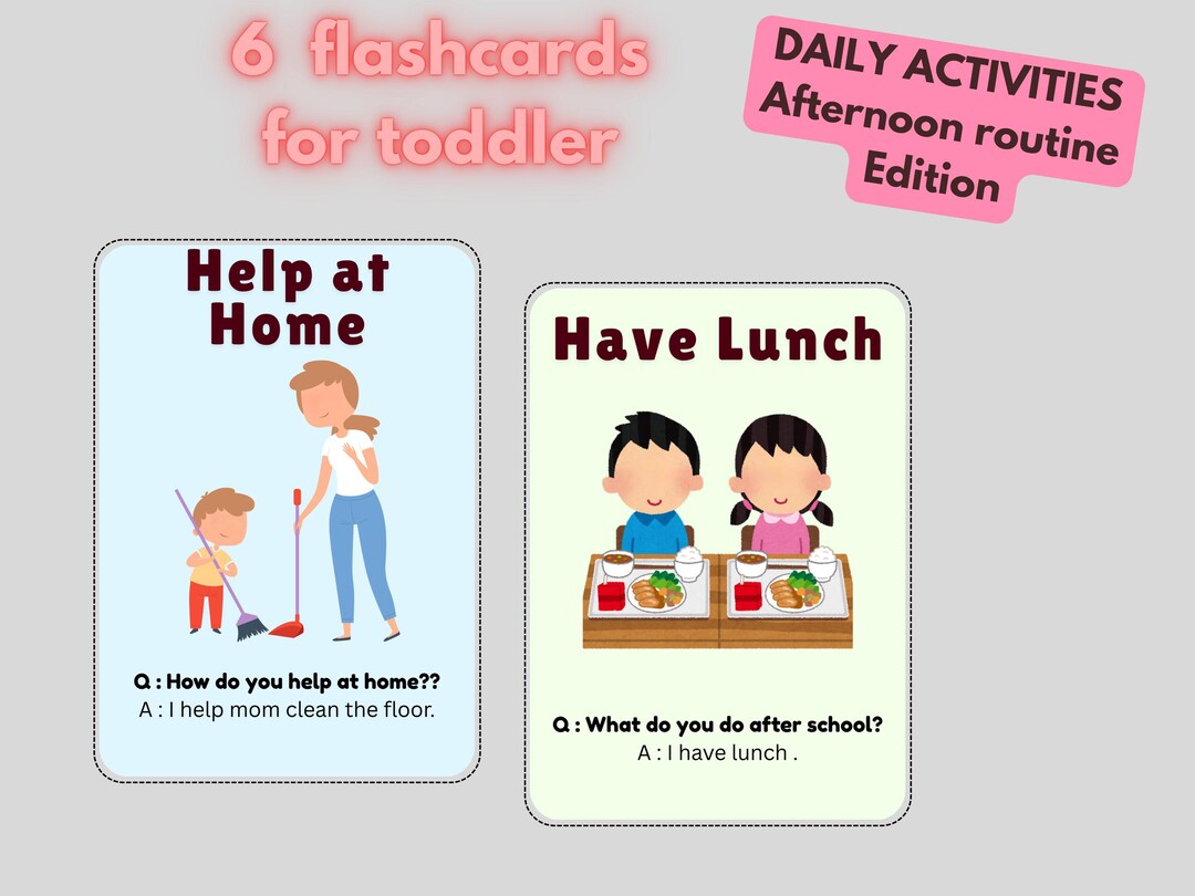 Afternoon Routine Flashcards: Visual Schedule for Toddlers (digital ...