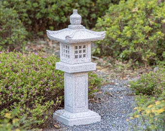 Japońska kamienna latarnia pagoda | Dekoracja ogrodu zen | Wys. 25,5 x szer. 10,2 cala