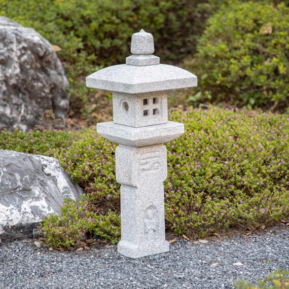 Japanese Oribe-style Stone Lantern, Hand-carved From Natural