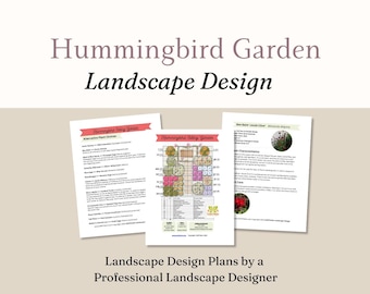 Hummingbird Garden Plan 10x10 | Native Plant Garden Design | DIY Landscape Layout | Attract Bees Butterflies Birds | Instant PDF