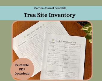 Tree Inventory Sheet, Garden Planner Printable (PDF)