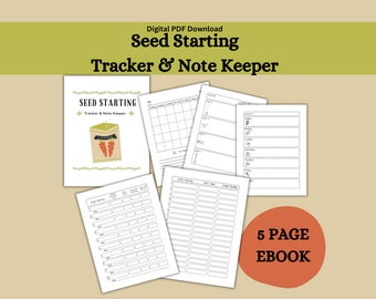 Seed Starting Tracker & Note Keeper Journal Vegetable Flower Garden Printable Download