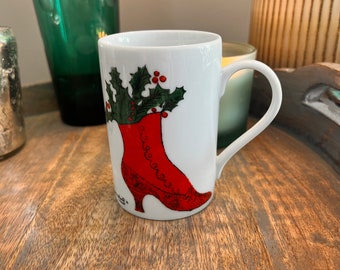 Vintage Andy Warhol Christmas Boot Stocking Mug