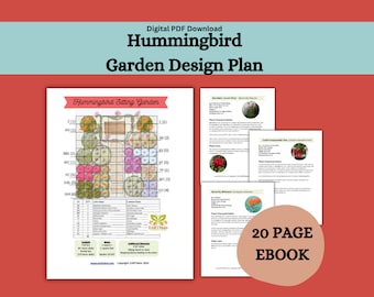 Garden Design Plan Hummingbird Garden. Digital Garden Design Plan. Hummingbird Garden. Professional landscape design plan. DIY Garden Plan.