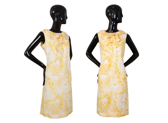 Vintage 1960's Jerrie Lurie Paisley Print Shift Dr
