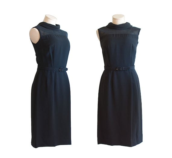 Vintage 1960's Alden's Wiggle Dress w/Black Mesh Y