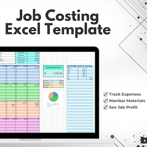 Job Costing Spreadsheet Template for Excel | Project Cost Tracker | Small Business Costing Sheet | Contractor Budget Template