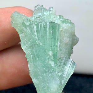 56 Carat Green Tourmaline Crystal Cluster: Raw Terminated Healing Stone