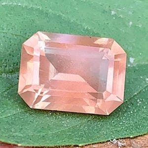 Peach Oregon Sunstone: 2.15 Carat Emerald Cut Gemstone