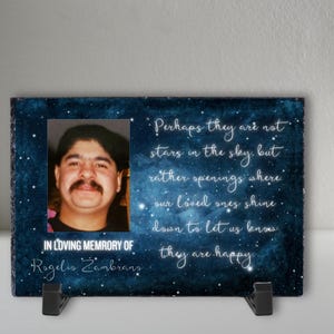 Memorial Indoor/Outdoor Stone, Personalized stone for home, In loving Memory photo slate custom plaque remembrance gift, bereavement gift