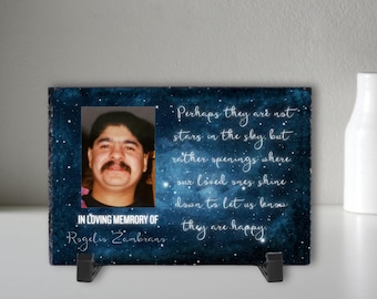 Memorial Indoor/Outdoor Stone, Personalized stone for home, In loving Memory photo slate custom plaque remembrance gift, bereavement gift