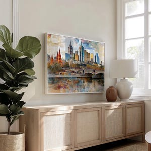 Paesaggio urbano di Macao: carta semi-lucida, poster con cornice in legno, arte murale, decorazione, skyline della città, collage, punti di riferimento, monumenti