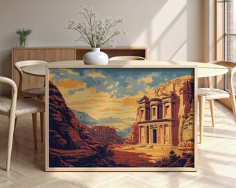 Póster enmarcado de Petra: diseño lujoso, listo para colgar.