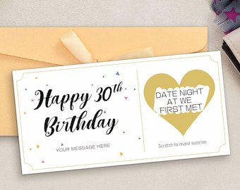Cumpleaños especial, regalo de cumpleaños, boleto sorpresa, rasca y revela, tarjeta para raspar, rasca y revela, tarjeta para raspar personalizada