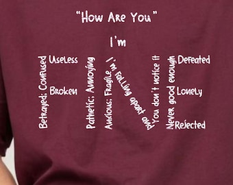 I am fine png, Mental Health Awareness PNG, Depression Anxiety Quote Png, Sarcastic Emotional Shirt Sublimation, Sad Typography, Doctor png