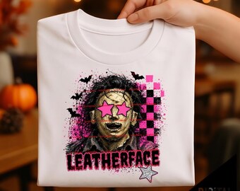 Leatherface PNG, Pink Horror Movie Graphic, Retro girls Shirt Design, Horror Halloween Tee, Scary Movie Fan Gift, Spooky Season Png 2026