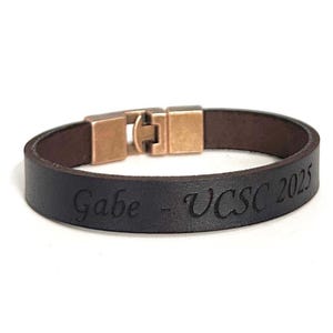 Graduation Gift for Son, Personalized Leather unisex Bracelet, College Graduation Sentimental Gift, Bracelet for Men, Custom Men Jewelry