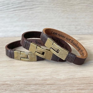 Bracelet For Men, Custom Men Jewelry,Personalized Leather Bracelet,Unisex Custom Bracelet,Leather Band Engraved,Father&#39;s Day Present