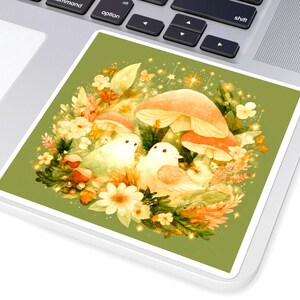 Whimsical Dream core Animal Square Stickers, Cute Decor, Laptop Stickers, Nature Art, Kids Room Decor, Gift for Animal Lovers