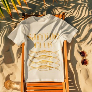 Sardines Club T-Shirt: Organic Cotton Coastal Style Tee