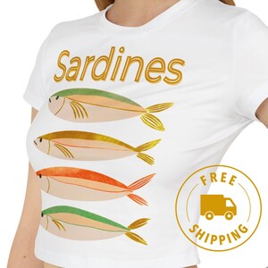 Sardine Graphic Baby Tee: Organic Cotton Fisherman Shirt