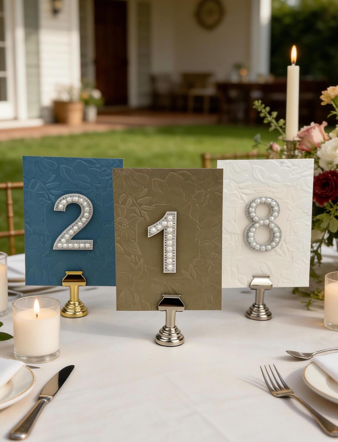 Embossed Cotton Paper Wedding Table Numbers, Rustic Country Sign, 5x7 ...