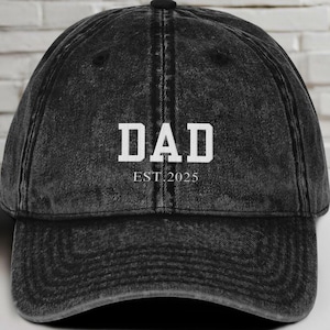 Custom Embroidered Hat, Personalized Date, Matching Vintage Baseball Hat, Gift For New Dad New Mom, Pregnancy Announcement, Fathers Day Gift