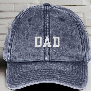 Custom Embroidered Hat, Personalized Date, Matching Vintage Baseball Hat, Gift For New Dad New Mom, Pregnancy Announcement, Fathers Day Gift