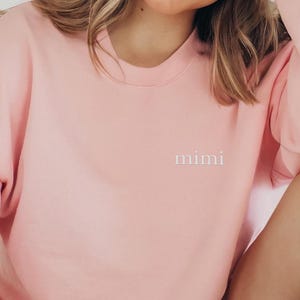 Embroidered Mimi Sweatshirt, Personalized Grandma Sweater, Mothers Day Gift, Birthday Gift,Grandma Gifts, Baby Announcement Gift, Nana Shirt
