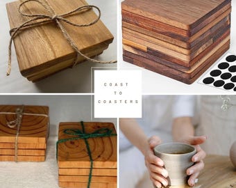 Wooden Coasters, set of 4, wedding gift,customizable,handmade coasters, rustic drink rests, artsy, wood drink holders, handmade,Kitchen gift