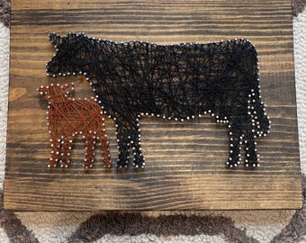 Cow and Calf Nail String Art Kit