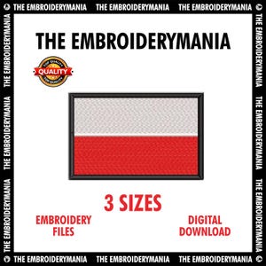 Poland Flag Embroidery Design – Digital Machine Embroidery File (3 Sizes, 5 Formats)