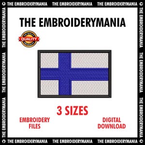 Finland Flag Embroidery Design – Digital Machine Embroidery File (3 Sizes, 5 Formats)