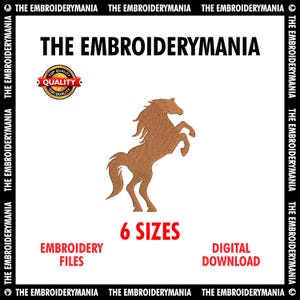 Horse Embroidery Design – Wild Animal Silhouette | Digital Machine Embroidery File (6 Sizes, 5 Formats)