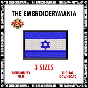 Israel Flag Embroidery Design – Digital Machine Embroidery File (3 Sizes, 5 Formats)