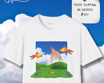 Cherry Shrimp Dreamcore T-Shirt | Weirdcore Aquarium Graphic Tee