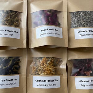 6-Pack Floral Herbal Tea Sampler | Caffeine-Free Bloom Within | Loose Leaf Flower Tea Gift | Mindful Wellness Ritual | Be100Present