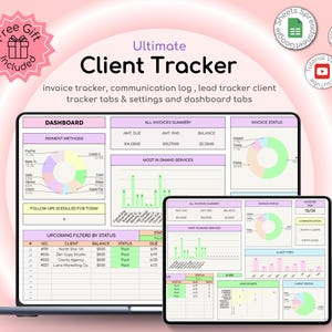 Client Tracker Spreadsheet invoice tracker lead tracker project management invoice template virtual assistant price list quote template
