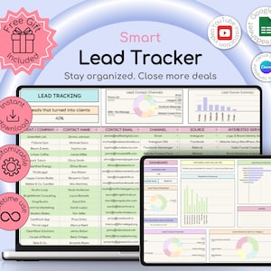Lead Tracker for Small Business Google Sheets CRM leads tracker Spreadsheet Client Management spreadsheet Sales Tracking Quote template