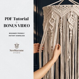 Tutorial de Abajur em Macramê: Molde em PDF para Lustre Boho