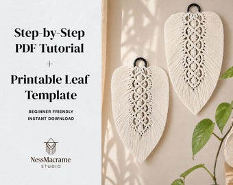 Macrame Leaf Pattern: Berry Design Tutorial for Boho Wall Hanging (PDF Download)